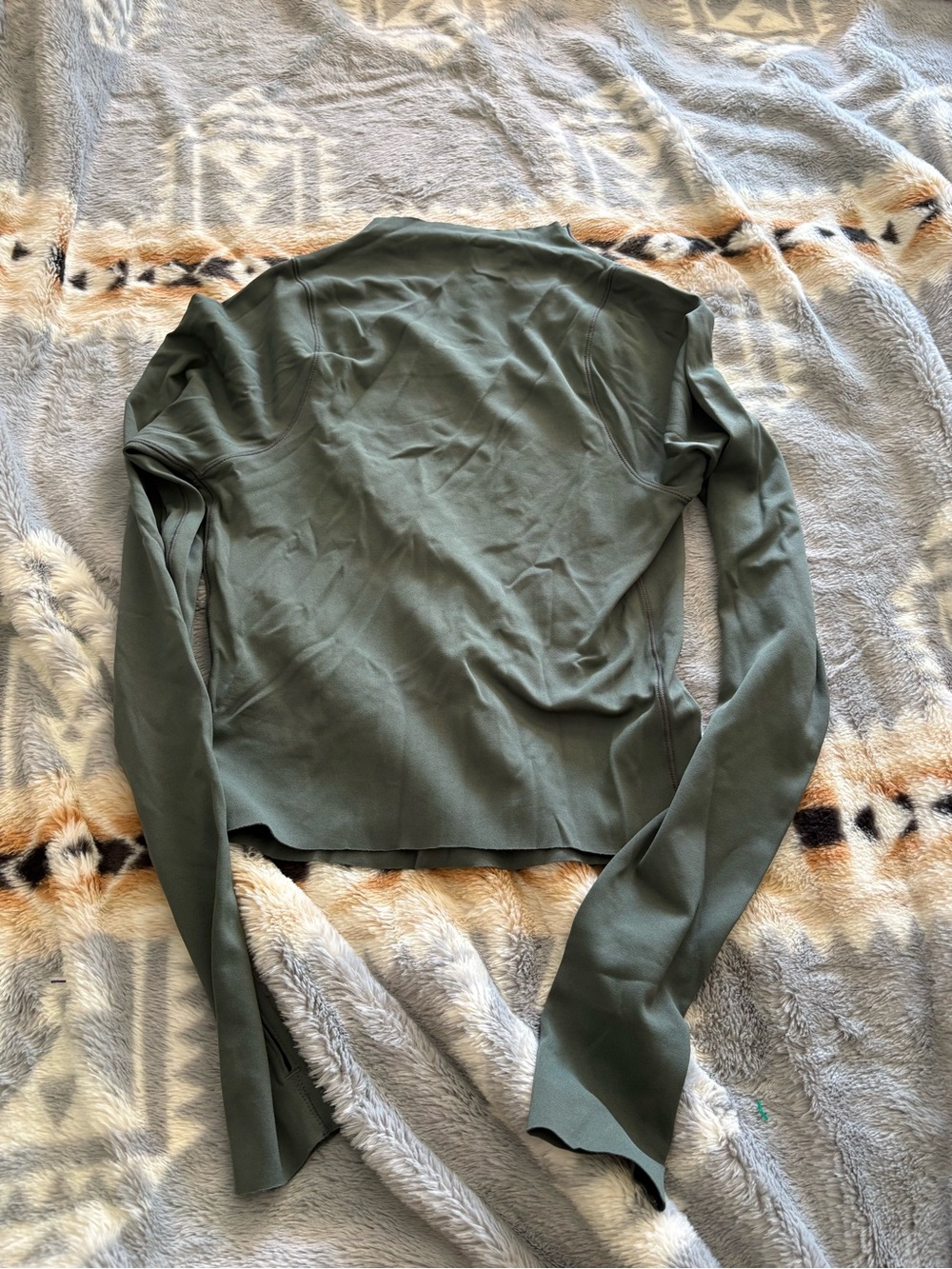 Nike Olive Green Long Sleeve Performance Top